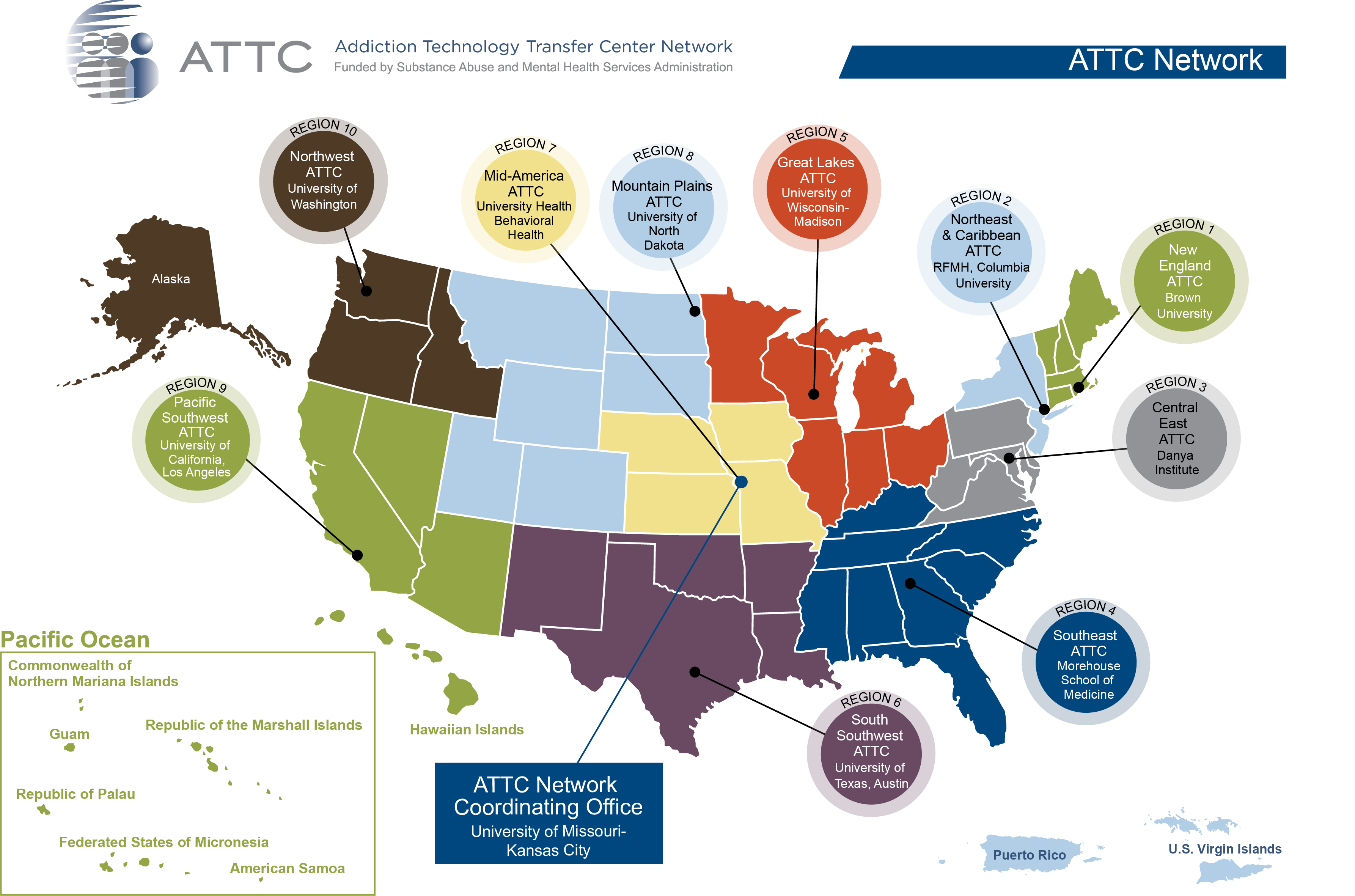 Map of the US Domestic ATTCs