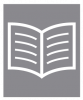 A white icon of an open book or newspaper on a dark grey colored background.