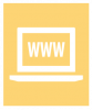 A white icon showing a computer screen with the letters W W W on the screen. The icon is on a yellow background.